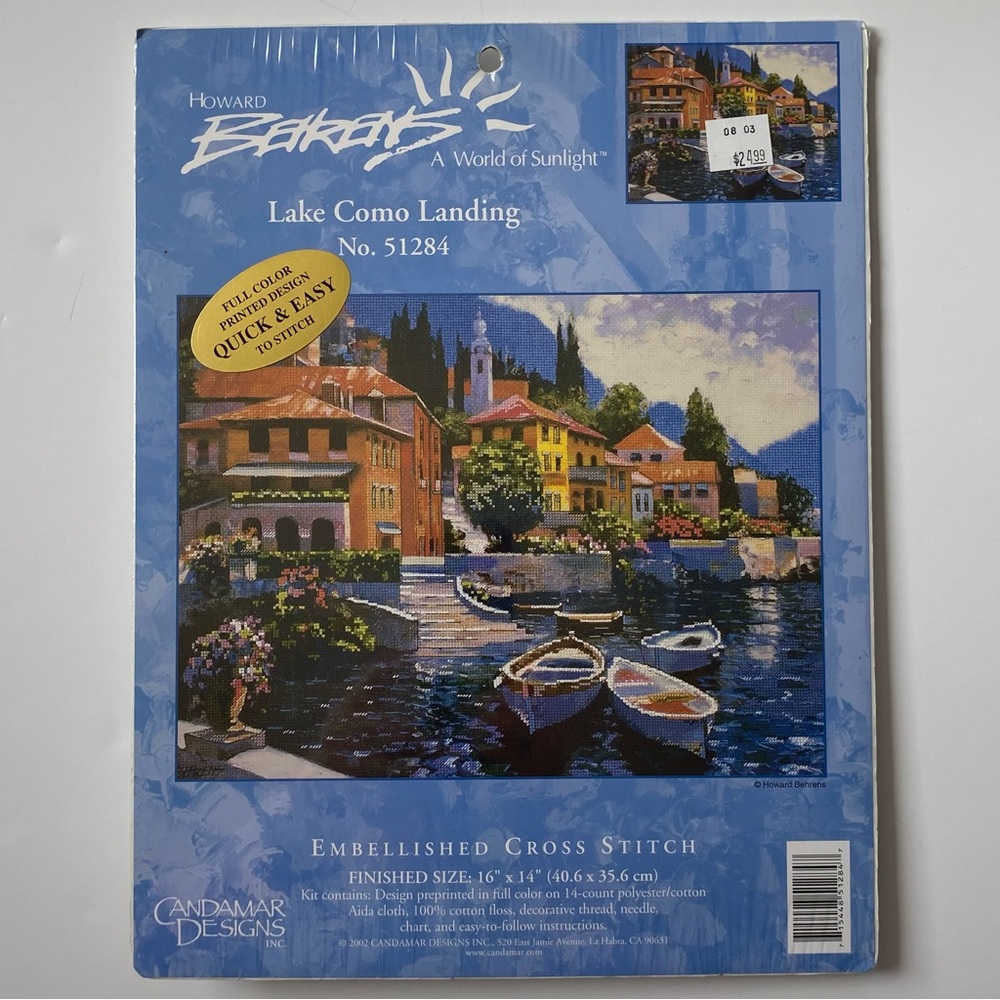Candamar Designs Counted Cross Stitch Kit 51284 Lake Como Landing Italy New NWT